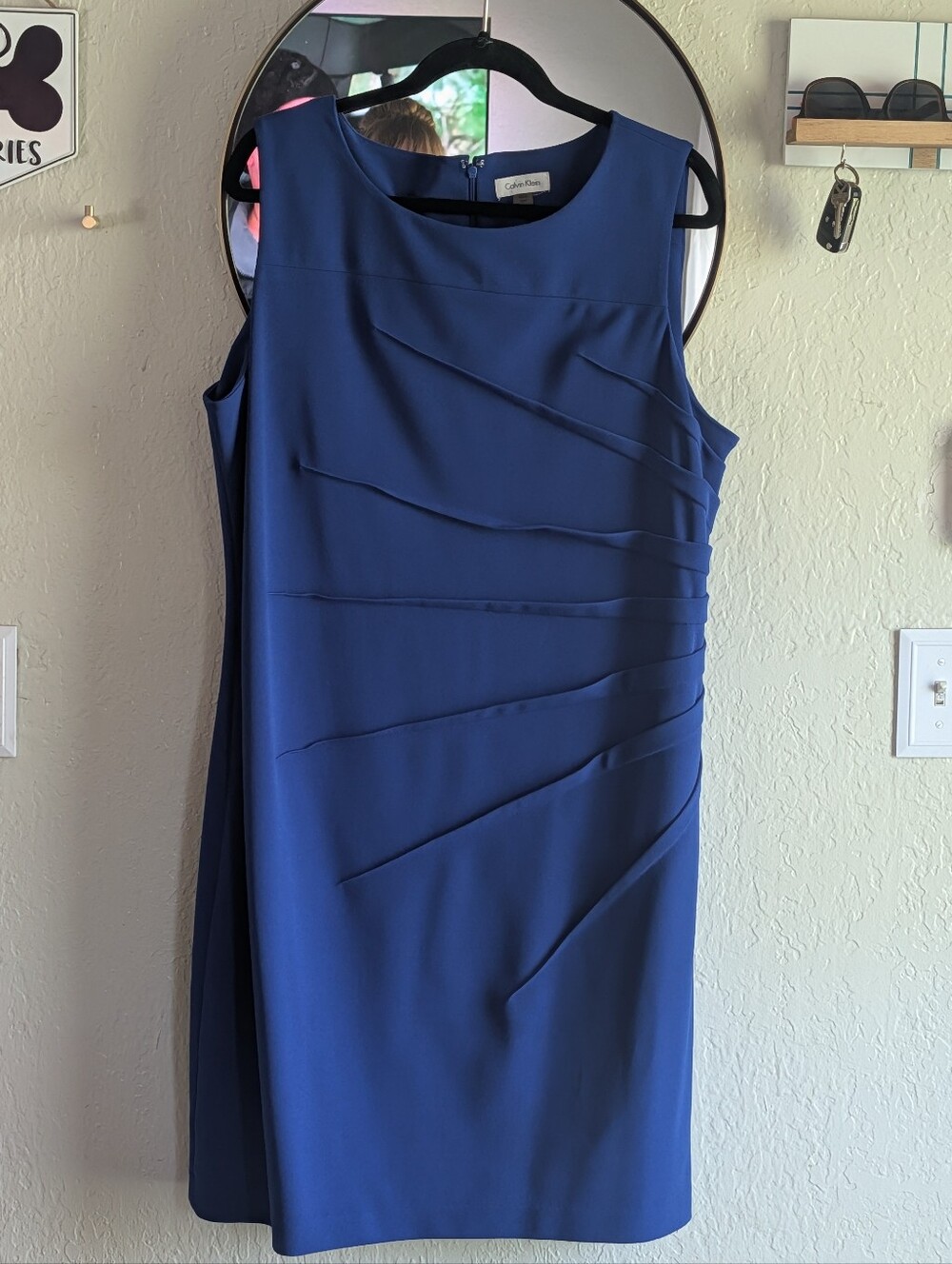 Calvin Klein Navy Sleeveless Sheath Dress